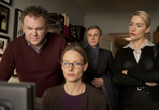 John C. Reilly, Jodie Foster, Christoph Waltz, and Kate Winslet in 'Carnage'