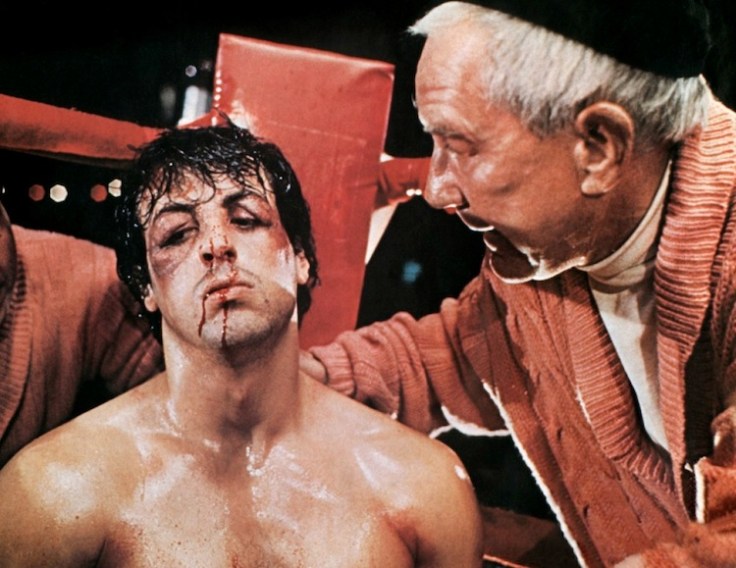 Sylvester Stallone and Burgess Meredith in 'Rocky'